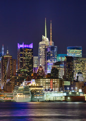 Fototapeta na wymiar New York City Uptown in the night