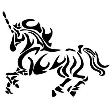 tribal unicorn tattoo