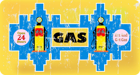 vintage gas or gas station advertisement sign