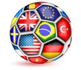 Obraz premium Football ball with flags.Vector