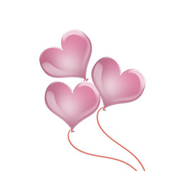 Fototapeta na wymiar Balloons. Hearts.