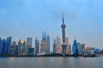 Shanghai skyline at night