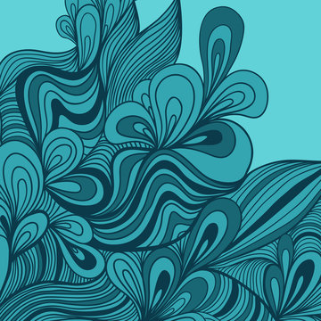 colorful seamless abstract hand-drawn pattern, waves background
