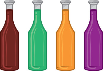 Isolated soda bottle flavor colors