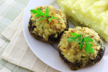 Stuffed champignon mushrooms