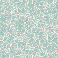 Abstract floral background, summer theme seamless pattern, vecto