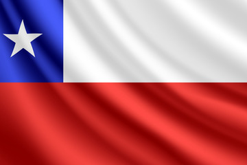 Naklejka premium Waving flag of Chile