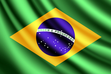 Waving flag of Brazil