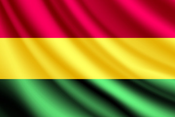 Waving flag of Bolivia, vector