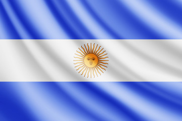 Waving flag of Argentina, vector
