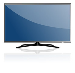 Blue Flat Screen TV Set