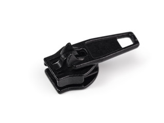 tirador de una cremallera sobre fondo blanco