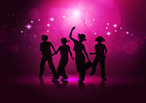 Boys and girls dancing