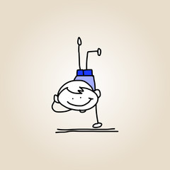 hand drawing happy kid