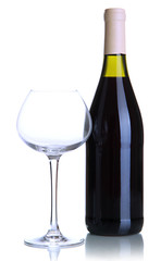 Red wine isolated on white