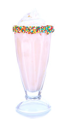 Delicious milk shake isolated on white