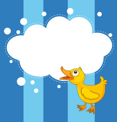 A stationery with a young duck