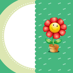 A stationery with a smiling flower