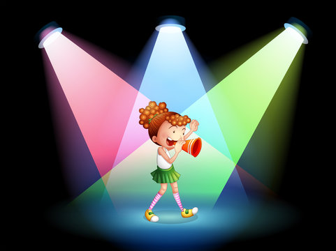 A cheerleader in the stage
