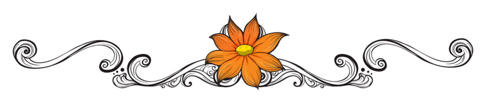 An orange flower border