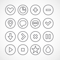 Web icons collection. Simple clean shapes