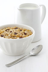 Delicious and healthy muesli cereal
