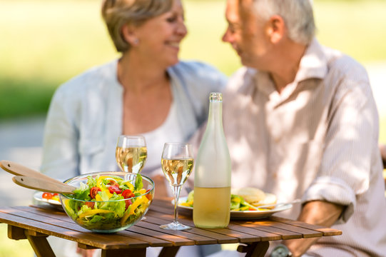 Senior Couple Picnic Outside