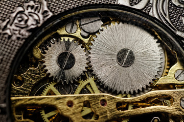 Watch gears very close up