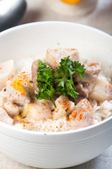 bicol express or pork with spicy coconut sauce