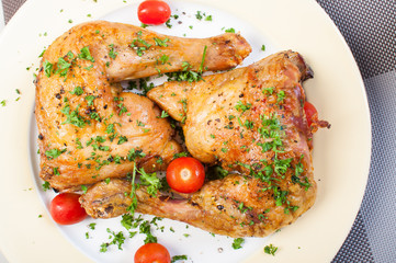 crispy roasted chicken quarter