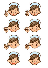 ナース　素材　セット　ブルー