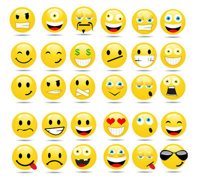 Vector set of glossy Emoticons