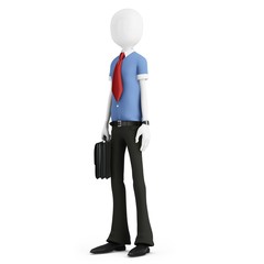 3d man businessman with briefcase