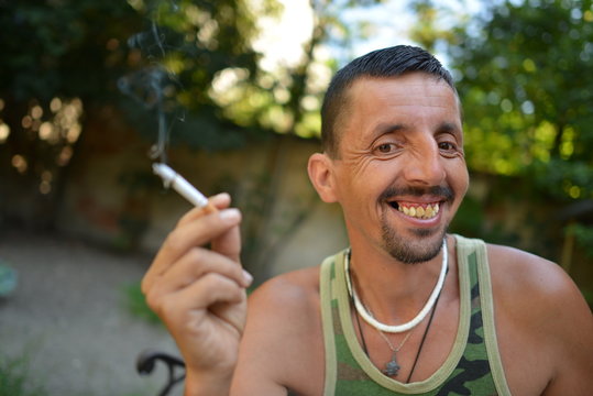 young man smoking