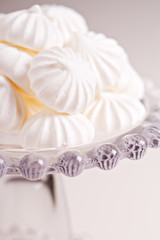 Meringues on a cake stand