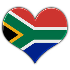 Coração com a bandeira da África do Sul