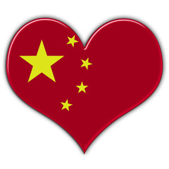 Coração com a bandeira da China