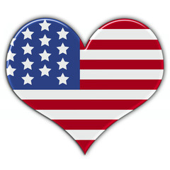 Cora&ccedil;&atilde;o com a bandeira dos Estados Unidos da Am&eacute;rica