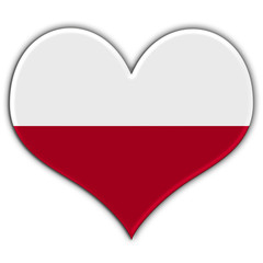 Coração com a bandeira da Polónia