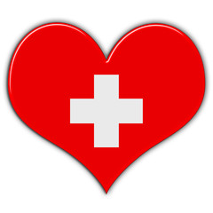 Coração com a bandeira da Suiça