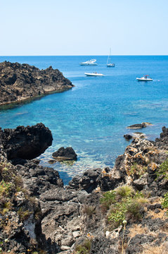 beach in Ustica Island,Sicily