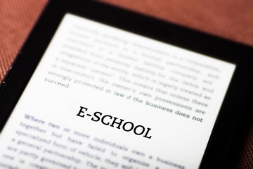 Obraz premium E-school concept on tablet ebook