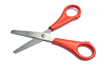 Red handled scissors