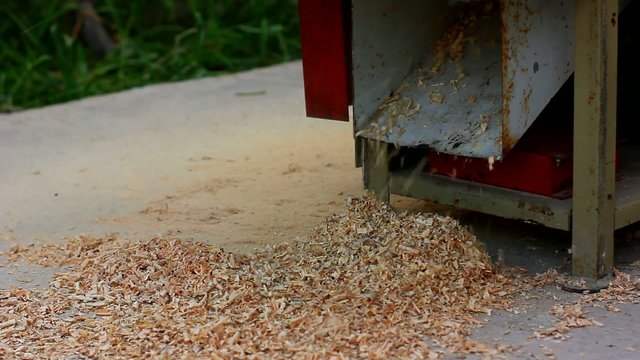 sawdust falling down