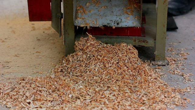 sawdust falling down