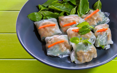 Fresh spring rolls.