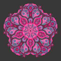 ornamental round lace pattern, circle background with many detai