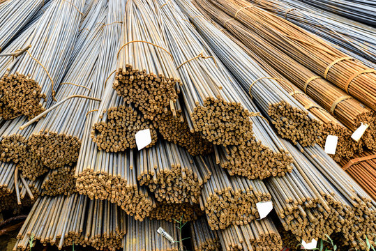 Background texture of steel rods 