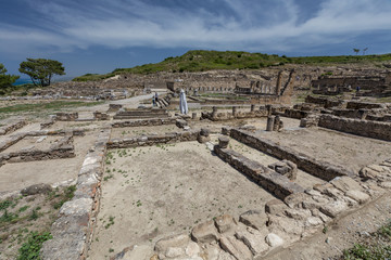 ancient ruins of kamiros in Rhodes, Greece