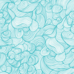 Fototapeta na wymiar seamless abstract hand-drawn pattern, waves background. Seamless